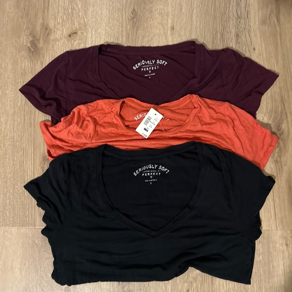 Women's V-Neck Tops - Black, Orange, Purple